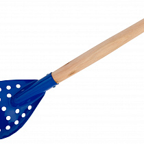 Черпак с деревянной ручкой окрашеный с зубцами (большой)